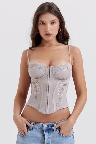 Petunia Light Lavender Embroidered Corset - Image 5