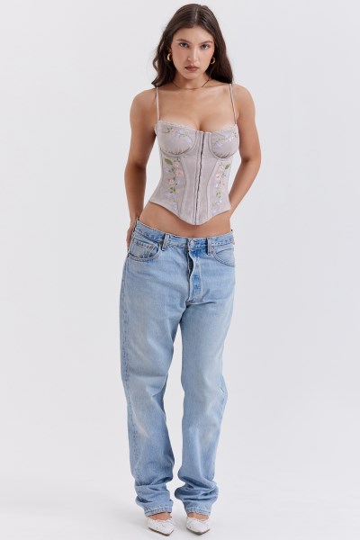 Petunia Light Lavender Embroidered Corset - Image 7