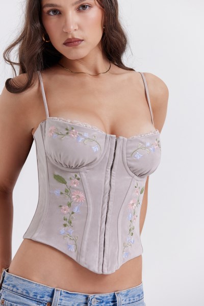 Petunia Light Lavender Embroidered Corset - Image 9