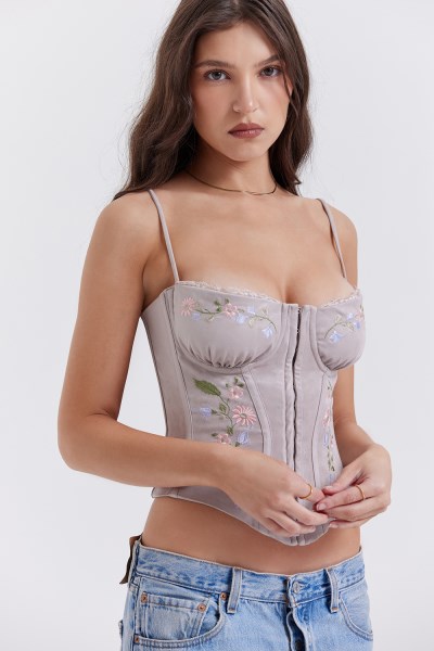 Petunia Light Lavender Embroidered Corset - Image 11