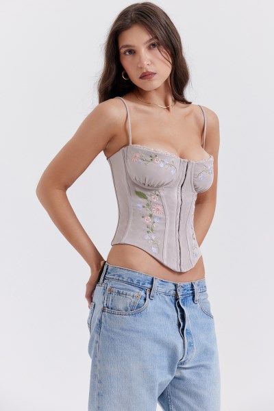 Petunia Light Lavender Embroidered Corset - Image 12