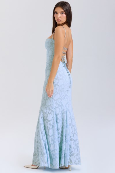 Joan Bluebell Lace Up Back Maxi Dress - Image 5